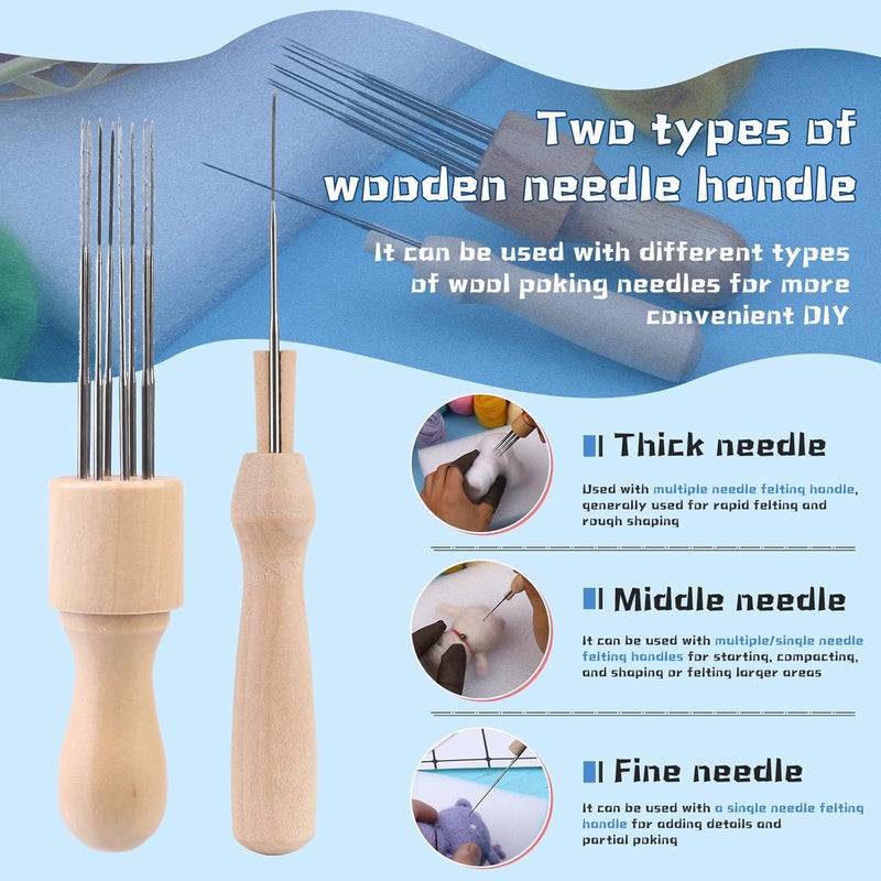 SOCNITC 70 Colors Needle Felting Kit, Wool Felting Kit for Beginner, Felting Needles Wool Roving Needle Felting Supplies with Needle Felting Tools for DIY Animals Handmade Crafts Decoration - Image 4